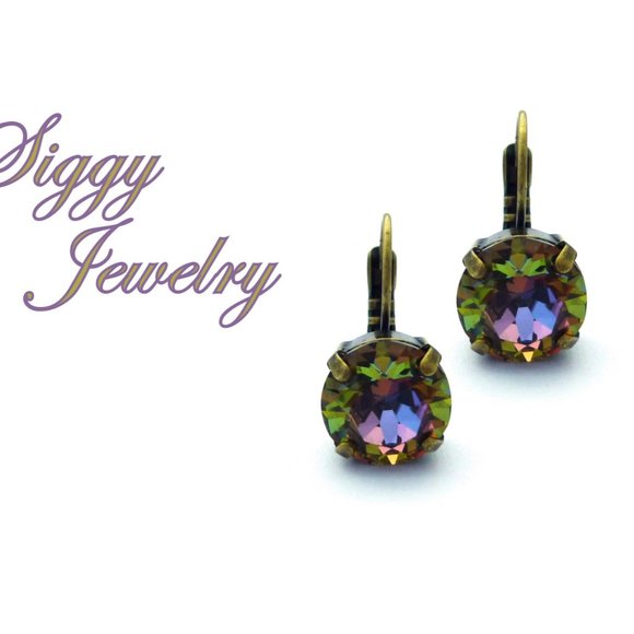 Swarovski Crystal Volcano Drop Earrings, 11mm - Picture 1 of 7